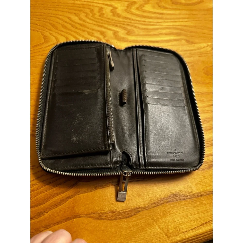 Louis Vuitton Black Graphite Canvas Long Zip Wallet - Picture 3 of 8
